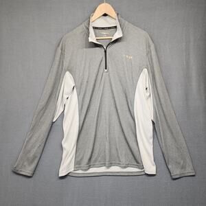 Copper Fit Shirt Mens Large 1/4 Quarter Zip Grey Pullover Long Sleeve Stretch